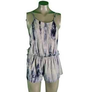 Sage Romper Boho Blue Tie Dye Festival Jersey Knit Strappy Back Romper S/M